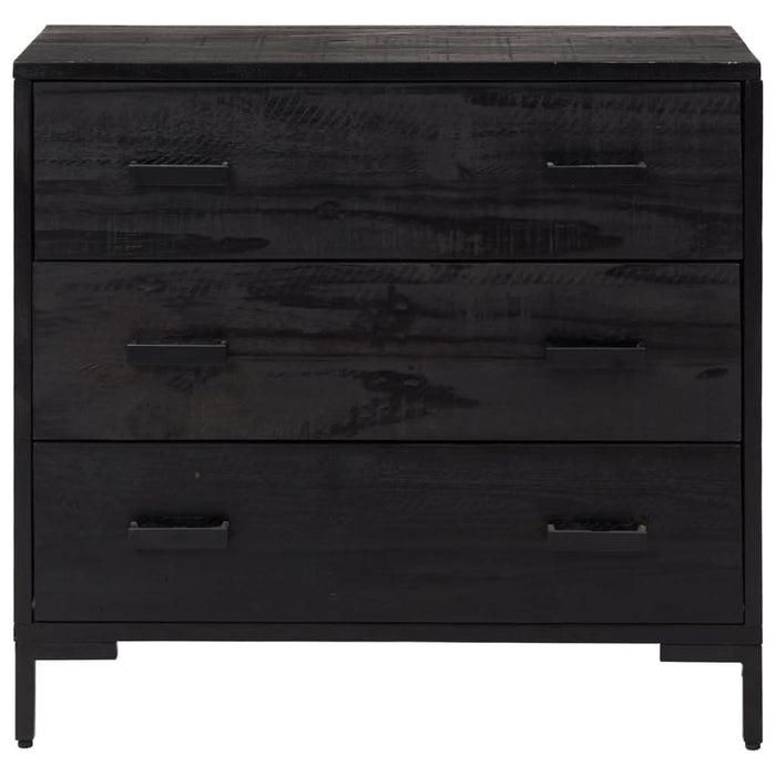 Dulap cu sertare, negru, 75x35x70 cm, lemn masiv pin - WALTI WALTI