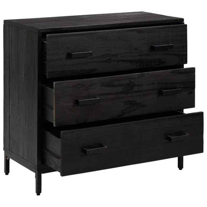 Dulap cu sertare, negru, 75x35x70 cm, lemn masiv pin - WALTI WALTI