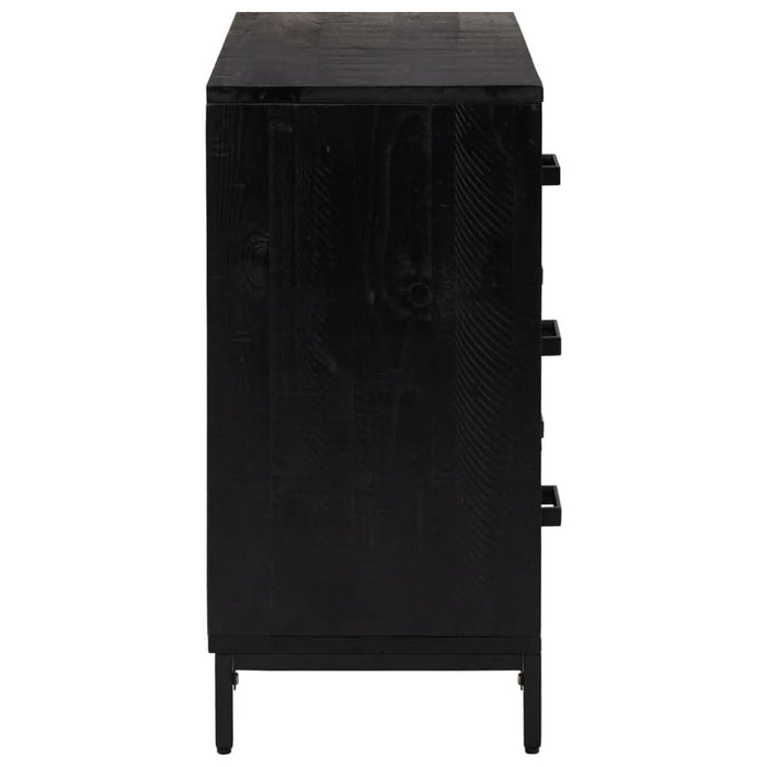 Dulap cu sertare, negru, 75x35x70 cm, lemn masiv pin - WALTI WALTI