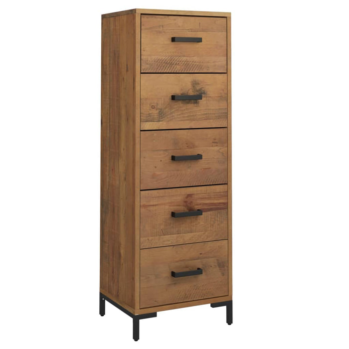 Dulap cu sertare, 42x35x110 cm, lemn masiv de pin reciclat WALTI