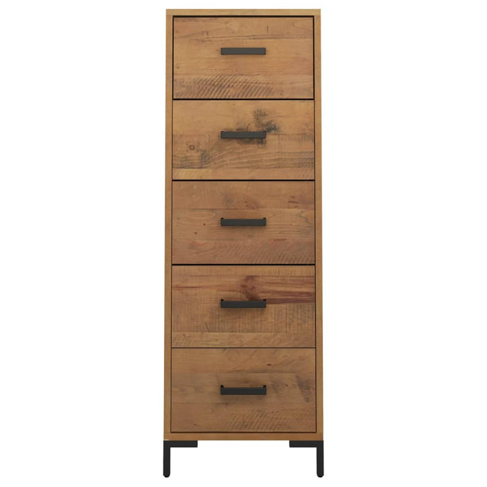 Dulap cu sertare, 42x35x110 cm, lemn masiv de pin reciclat WALTI