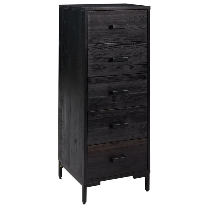 Comodă cu sertare, negru, 42x35x110 cm, lemn masiv pin - WALTI WALTI