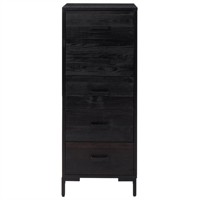 Comodă cu sertare, negru, 42x35x110 cm, lemn masiv pin - WALTI WALTI