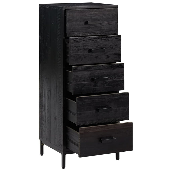 Comodă cu sertare, negru, 42x35x110 cm, lemn masiv pin - WALTI WALTI
