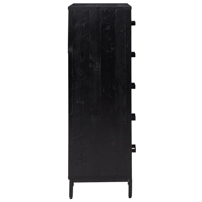 Comodă cu sertare, negru, 42x35x110 cm, lemn masiv pin - WALTI WALTI