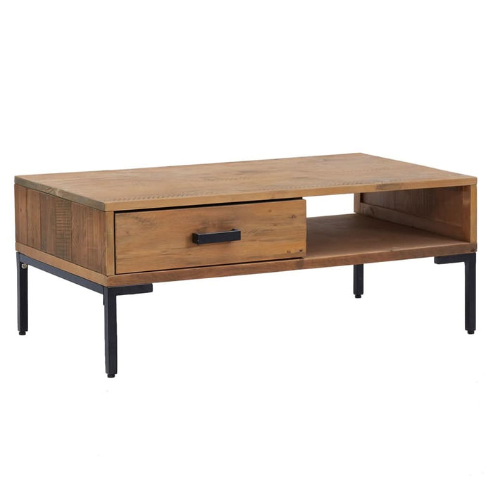 Măsuță de cafea, 90x50x35 cm, lemn masiv de pin reciclat - WALTI WALTI