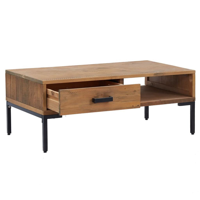 Măsuță de cafea, 90x50x35 cm, lemn masiv de pin reciclat - WALTI WALTI