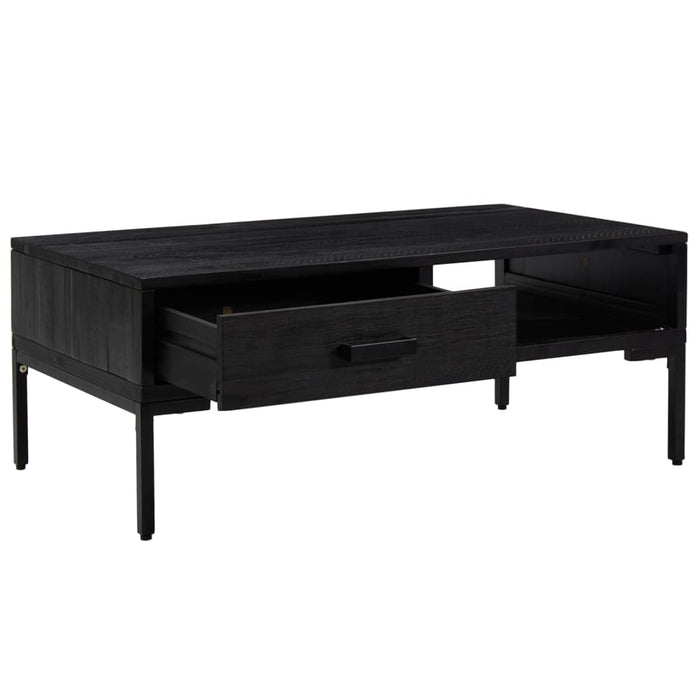 Măsuță de cafea, negru, 90x50x35 cm, lemn masiv de pin reciclat - WALTI WALTI