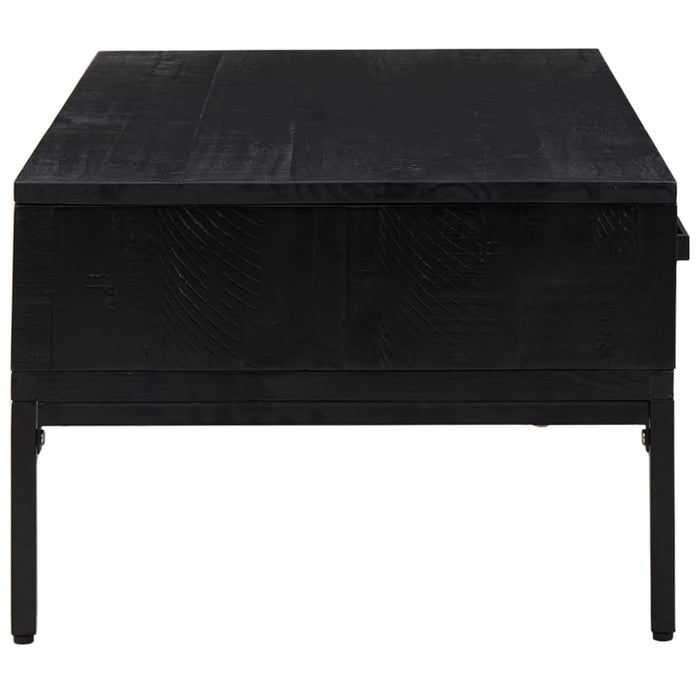 Măsuță de cafea, negru, 90x50x35 cm, lemn masiv de pin reciclat - WALTI WALTI