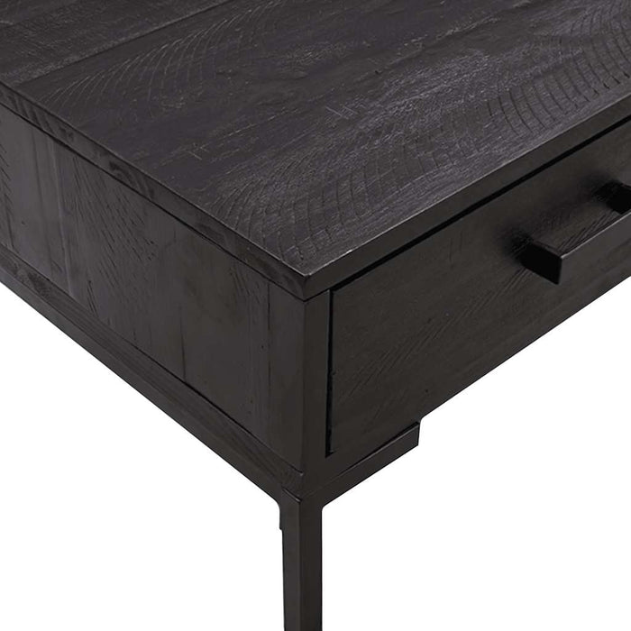 Măsuță de cafea, negru, 90x50x35 cm, lemn masiv de pin reciclat - WALTI WALTI