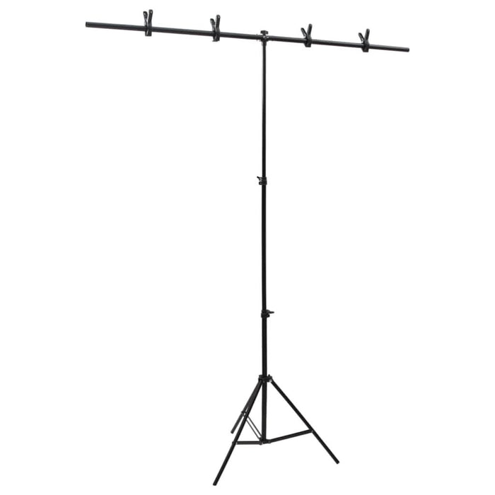 Suport de fundal în formă de T, negru, 151x60x(70-200) cm - WALTI WALTI
