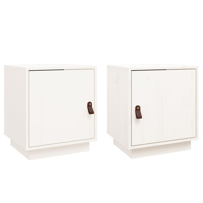 Noptiere, 2 buc., alb, 40x34x45 cm, lemn masiv de pin - WALTI WALTI