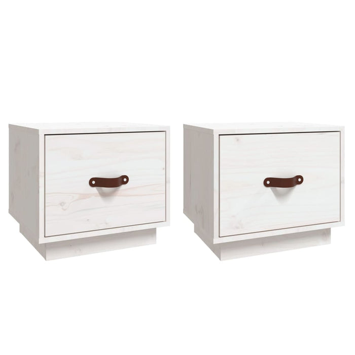 Noptiere, 2 buc., alb, 40x34x35 cm, lemn masiv de pin - WALTI WALTI