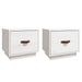 Noptiere, 2 buc., alb, 40x34x35 cm, lemn masiv de pin - WALTI WALTI