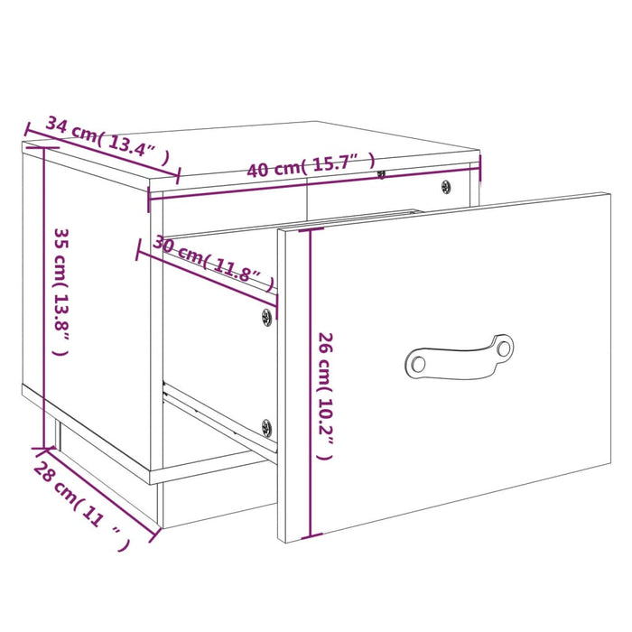 Noptiere, 2 buc, maro miere, 40x34x35 cm, lemn masiv de pin - WALTI WALTI