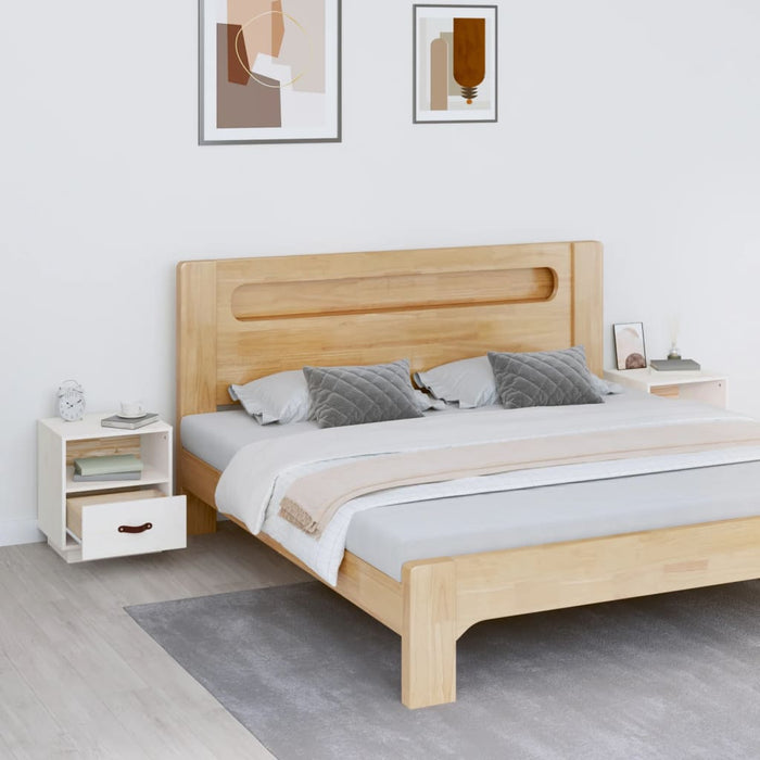 Noptiere, 2 buc., alb, 40x34x45 cm, lemn masiv de pin - WALTI WALTI