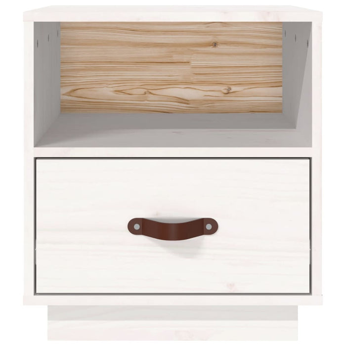 Noptiere, 2 buc., alb, 40x34x45 cm, lemn masiv de pin - WALTI WALTI