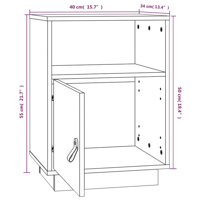 Noptiere, 2 buc, 40x34x55 cm, lemn masiv de pin - WALTI WALTI