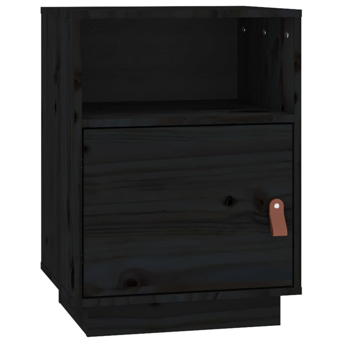 Noptiere, 2 buc., negru, 40x34x55 cm, lemn masiv de pin - WALTI WALTI