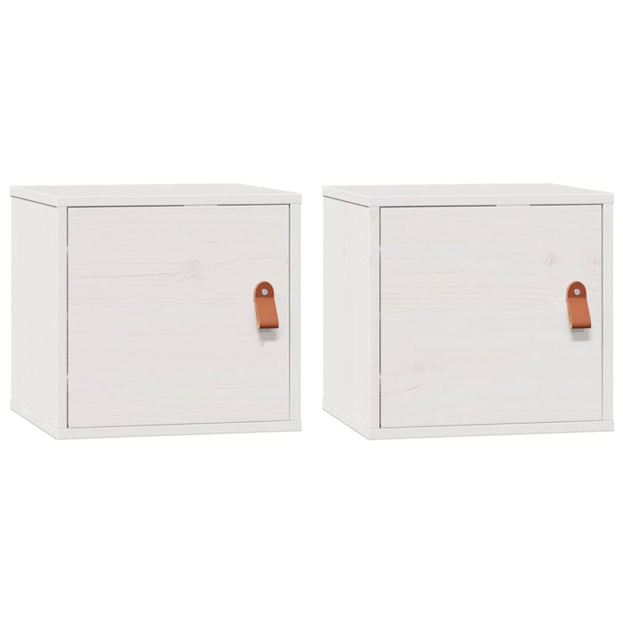 Dulapuri de perete, 2 buc., alb, 31,5x30x30 cm, lemn masiv pin - WALTI WALTI