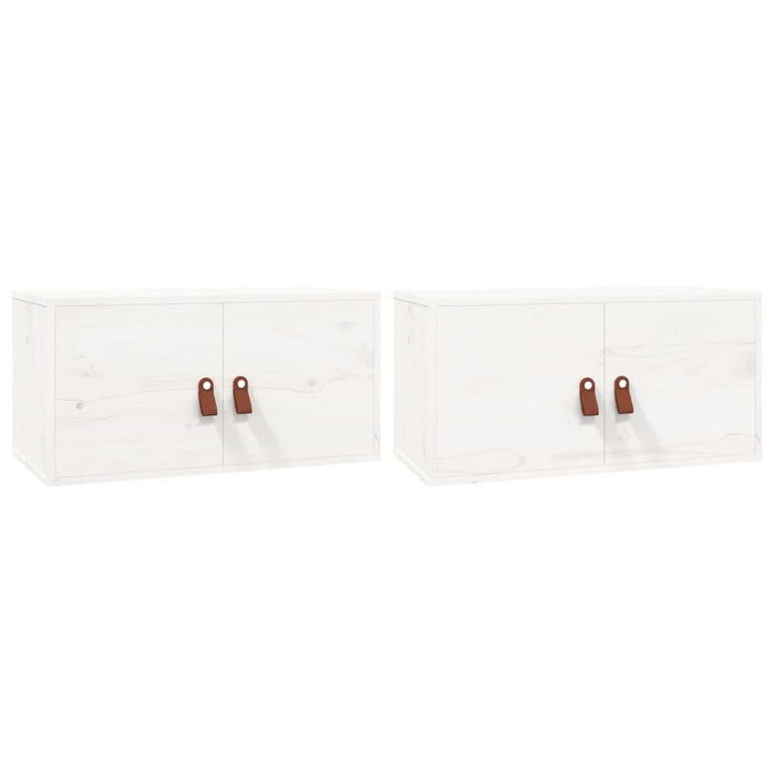 Dulapuri de perete 2 buc. alb, 60x30x30 cm, lemn masiv de pin - WALTI WALTI