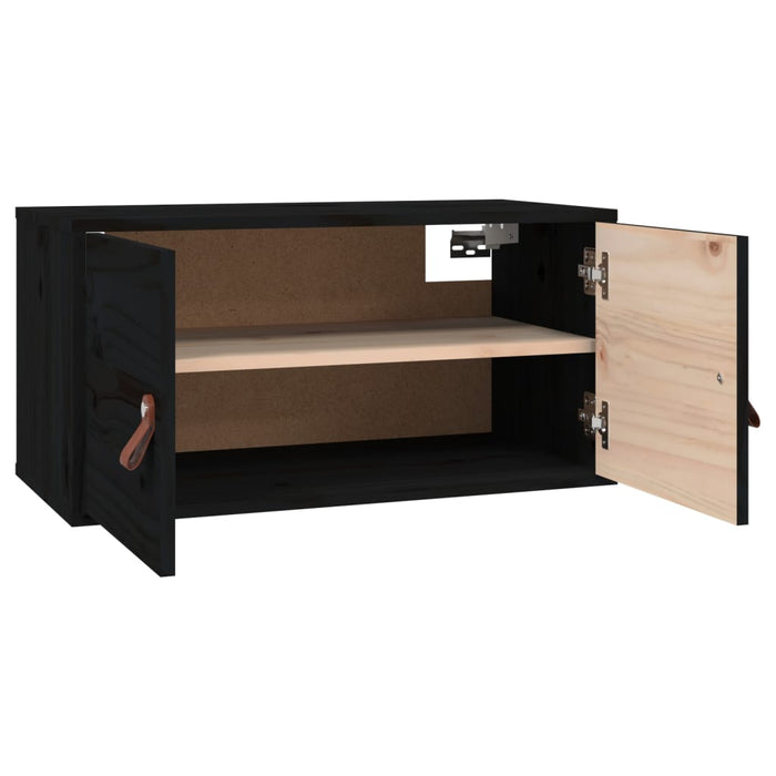 Dulapuri de perete 2 buc. negru 60x30x30 cm lemn masiv de pin - WALTI WALTI