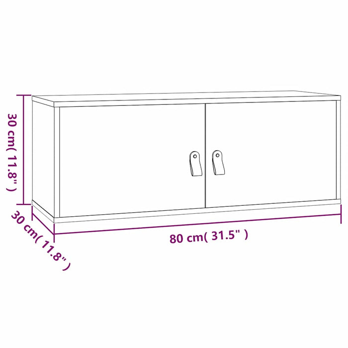 Dulap de perete, alb, 80x30x30 cm, lemn masiv de pin - WALTI WALTI