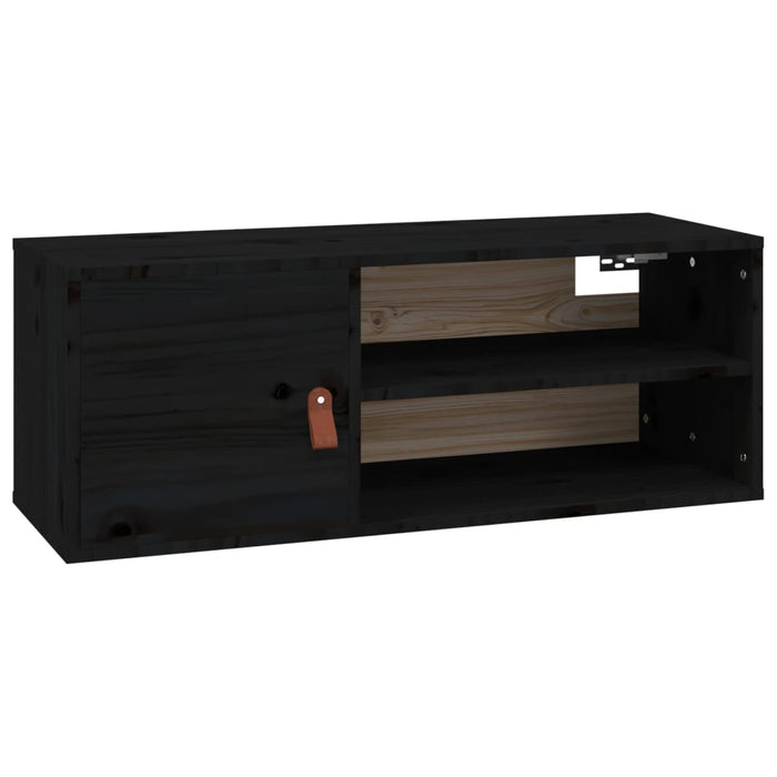 Dulap de perete, negru, 80x30x30 cm, lemn masiv de pin - WALTI WALTI