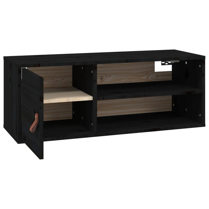 Dulap de perete, negru, 80x30x30 cm, lemn masiv de pin - WALTI WALTI