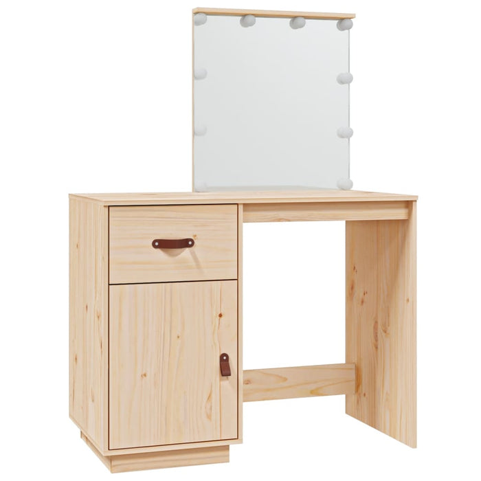 Măsuță de toaletă cu LED, 95x50x133,5 cm, lemn masiv pin - WALTI WALTI