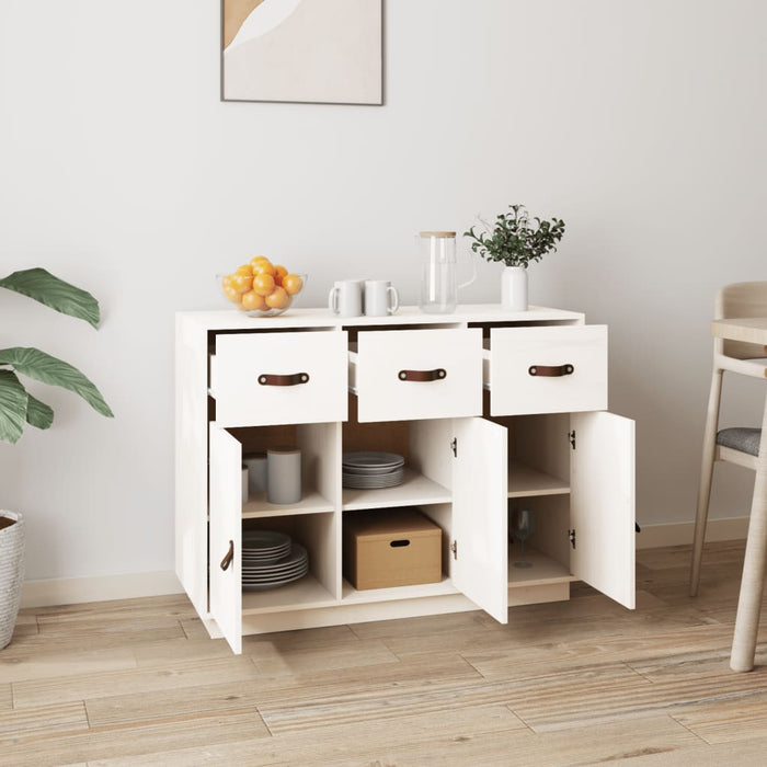 Servantă, alb, 100x40x75 cm, lemn masiv de pin - WALTI WALTI