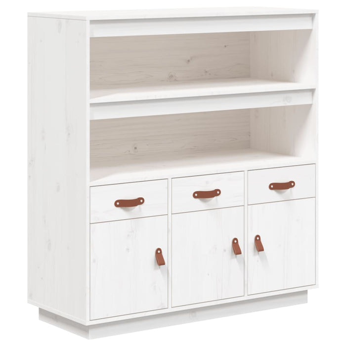 Dulap înalt, alb, 100x40x108,5 cm, lemn masiv de pin WALTI