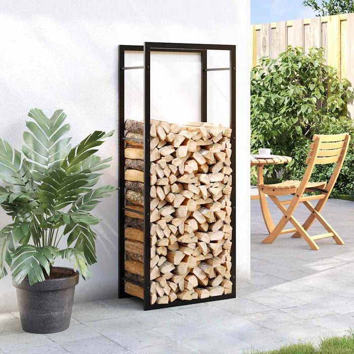 Rastel pentru lemne de foc, negru mat, 50x28x132 cm, oțel - WALTI WALTI