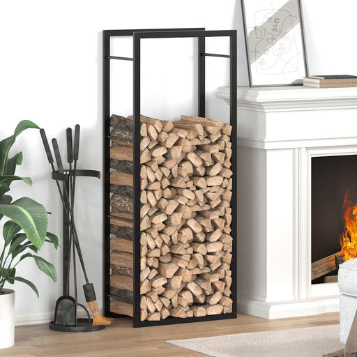 Rastel pentru lemne de foc, negru mat, 50x28x132 cm, oțel - WALTI WALTI