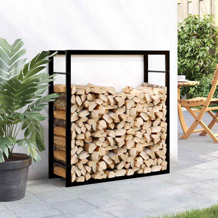 Suport pentru lemne de foc, negru mat, 80x28x86 cm, oțel - WALTI WALTI