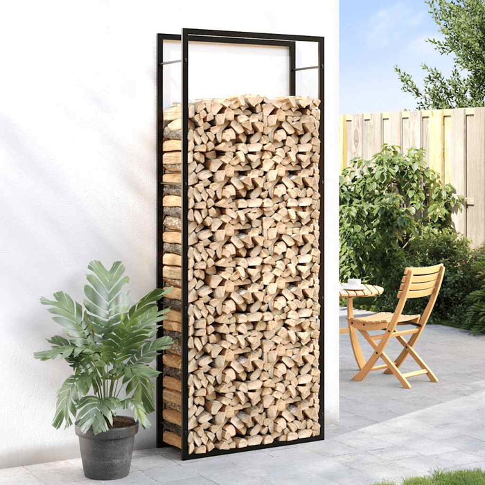 Suport pentru lemne de foc, negru mat, 80x28x222 cm, oțel WALTI