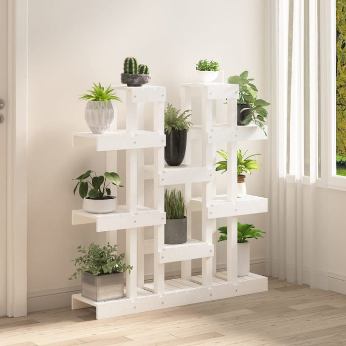 Suport pentru plante, alb, 104,5x25x109,5 cm, lemn masiv pin - WALTI WALTI