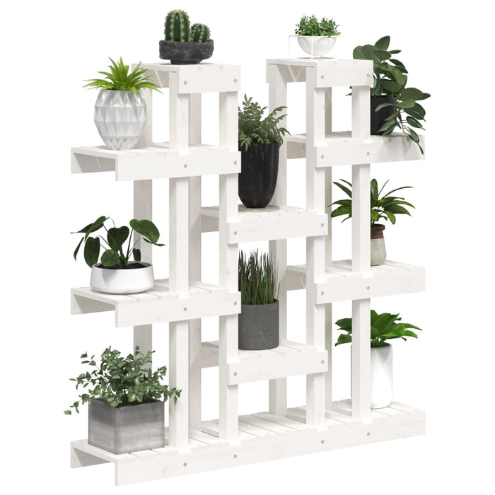 Suport pentru plante, alb, 104,5x25x109,5 cm, lemn masiv pin - WALTI WALTI