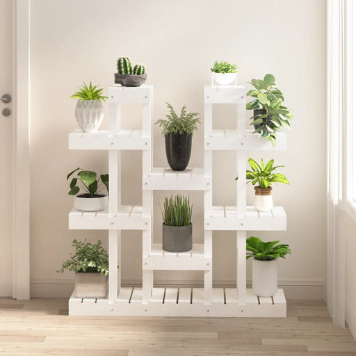 Suport pentru plante, alb, 104,5x25x109,5 cm, lemn masiv pin - WALTI WALTI