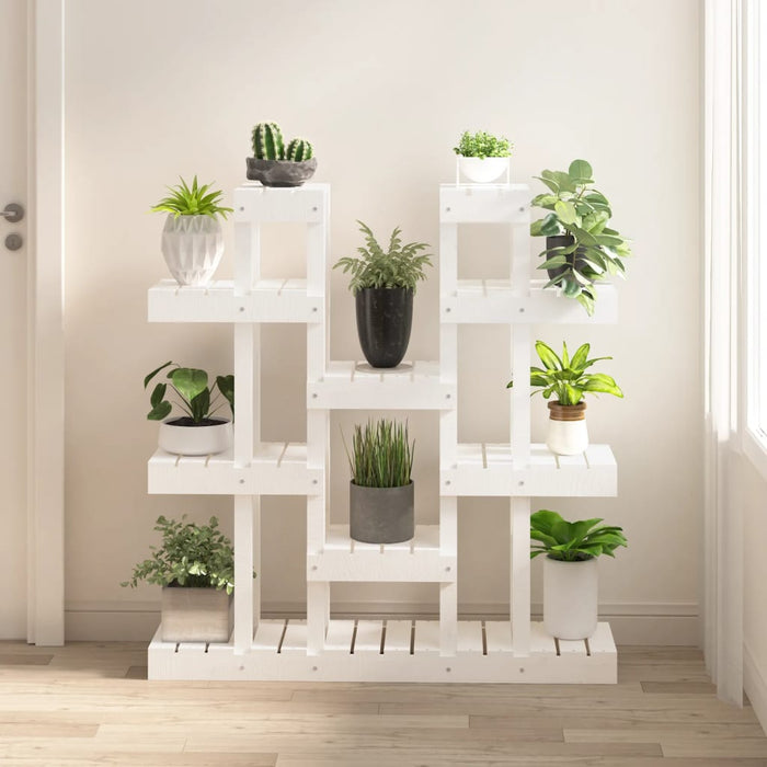 Suport pentru plante, alb, 104,5x25x109,5 cm, lemn masiv pin - WALTI WALTI