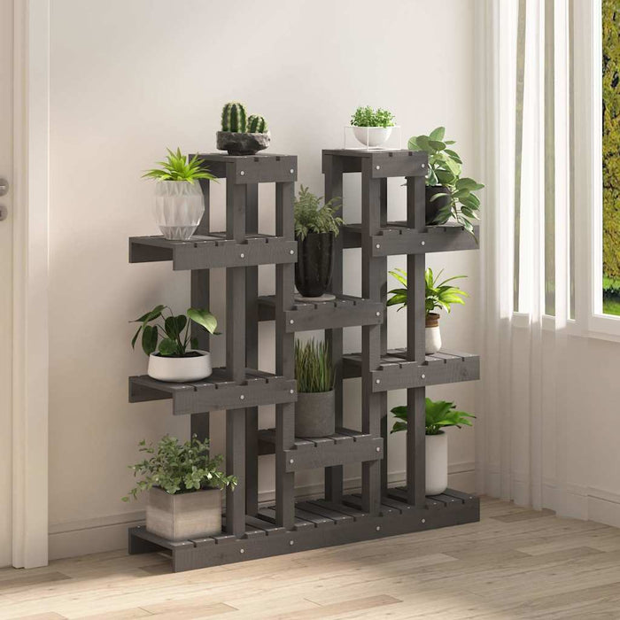 Suport pentru plante, gri, 104,5x25x109,5 cm, lemn masiv pin WALTI