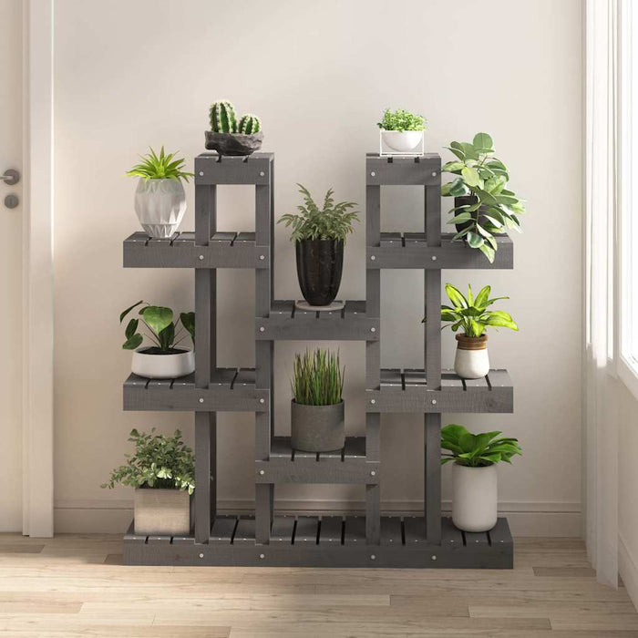 Suport pentru plante, gri, 104,5x25x109,5 cm, lemn masiv pin WALTI