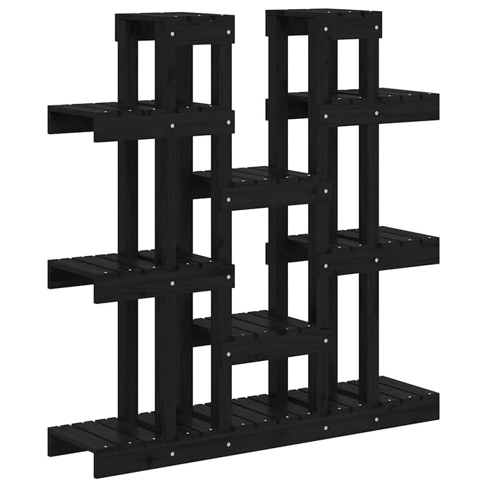 Suport pentru plante, negru,104,5x25x109,5cm, lemn masiv de pin WALTI
