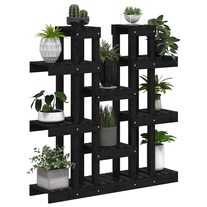 Suport pentru plante, negru,104,5x25x109,5cm, lemn masiv de pin WALTI
