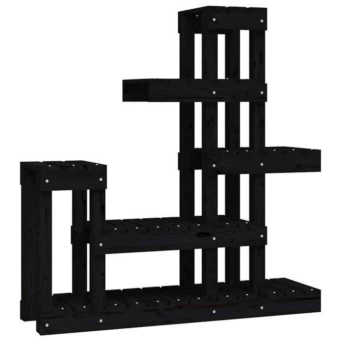 Suport pentru plante, Negru,92x25x97 cm, lemn masiv de pin WALTI