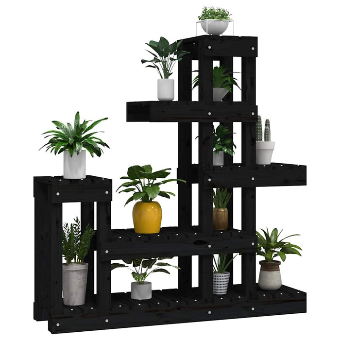 Suport pentru plante, Negru,92x25x97 cm, lemn masiv de pin WALTI