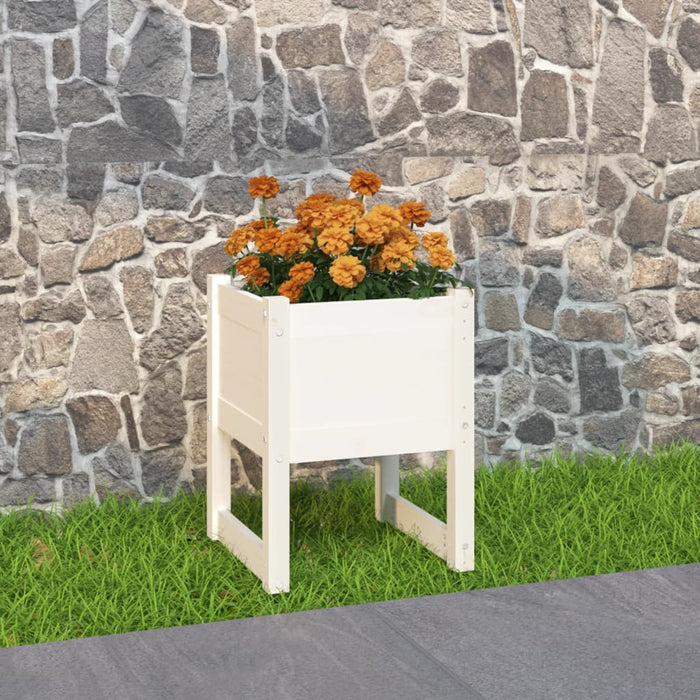 Jardinieră, alb, 40x40x52,5 cm, lemn masiv de pin - WALTI WALTI