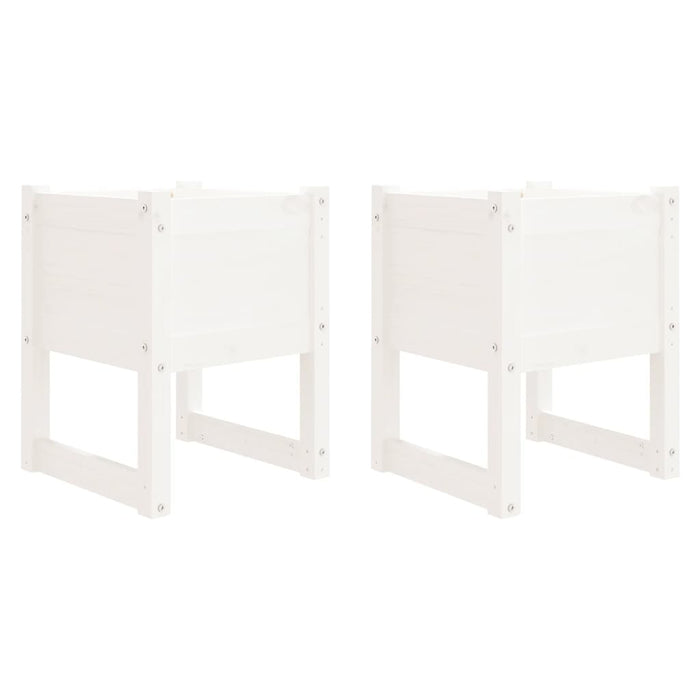 Jardiniere, 2 buc., alb, 40x40x52,5 cm, lemn masiv de pin - WALTI WALTI