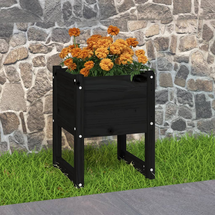 Jardinieră, Negru , 40x40x52,5 cm, lemn masiv de pin - WALTI WALTI