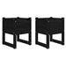 Jardiniere, 2 buc, Negru, 40x40x52,5 cm, lemn masiv de pin - WALTI WALTI